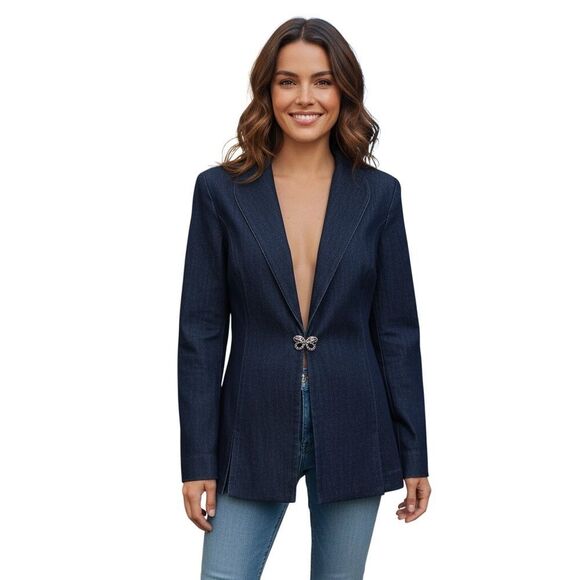 Odeliah Denim Blaze/Jacket With Bling Closure Size: 12 - Picture 1 of 10